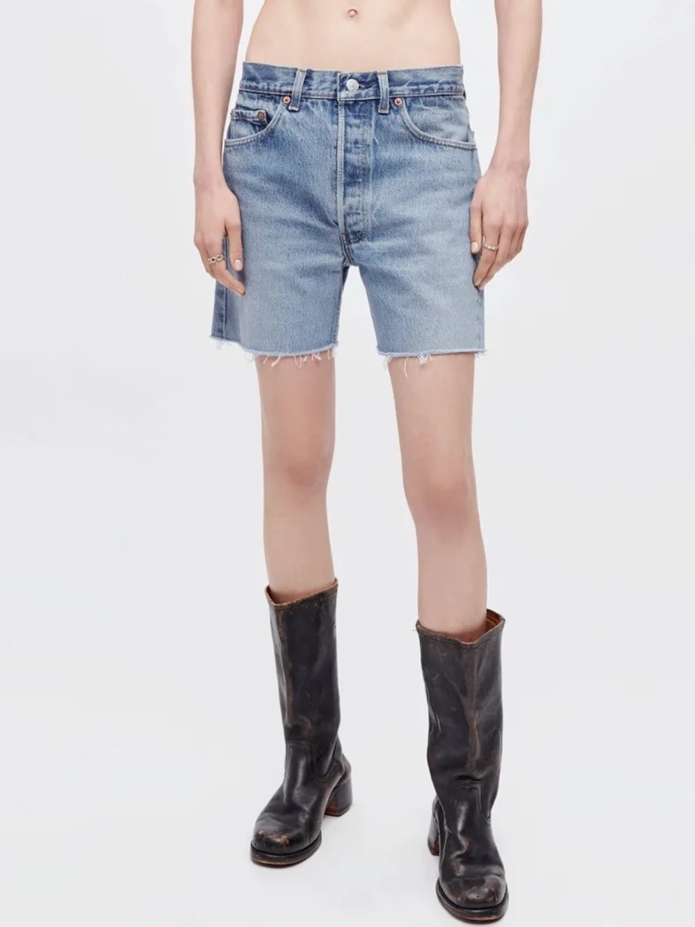 RE/DONE Levi's Boy Short | Indigo - Indigo / 25